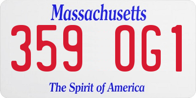 MA license plate 359OG1