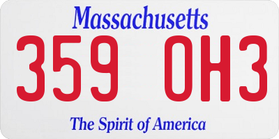 MA license plate 359OH3