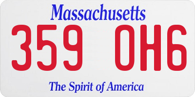 MA license plate 359OH6