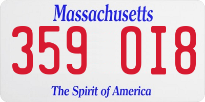 MA license plate 359OI8