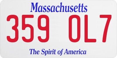 MA license plate 359OL7