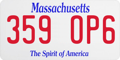 MA license plate 359OP6