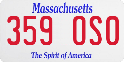 MA license plate 359OS0