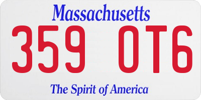 MA license plate 359OT6