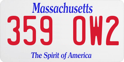 MA license plate 359OW2