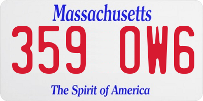 MA license plate 359OW6