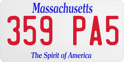 MA license plate 359PA5