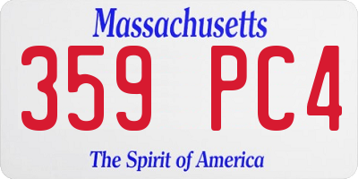 MA license plate 359PC4
