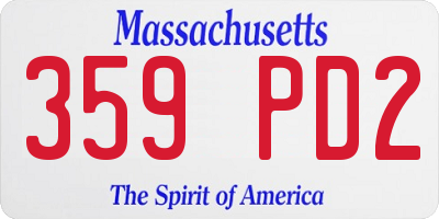 MA license plate 359PD2