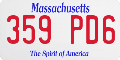 MA license plate 359PD6
