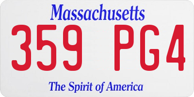 MA license plate 359PG4
