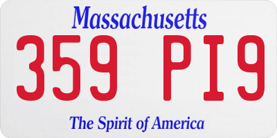 MA license plate 359PI9