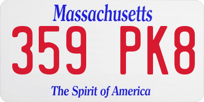 MA license plate 359PK8