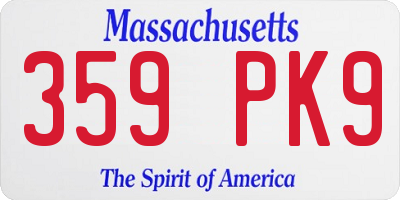 MA license plate 359PK9