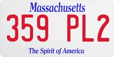 MA license plate 359PL2