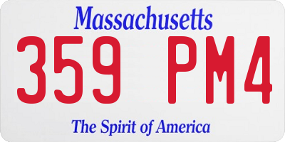 MA license plate 359PM4