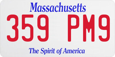 MA license plate 359PM9