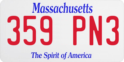 MA license plate 359PN3