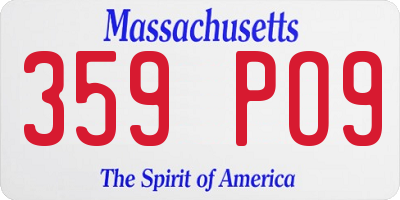 MA license plate 359PO9
