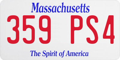 MA license plate 359PS4
