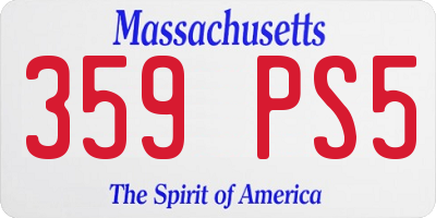 MA license plate 359PS5