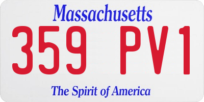 MA license plate 359PV1