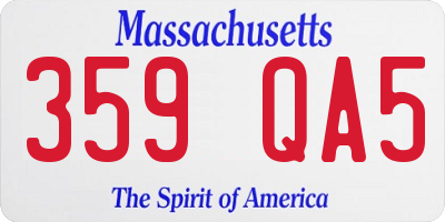 MA license plate 359QA5