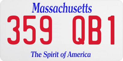 MA license plate 359QB1