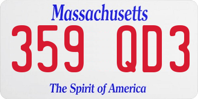 MA license plate 359QD3