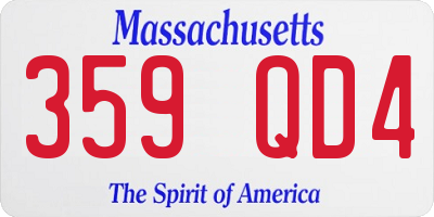 MA license plate 359QD4