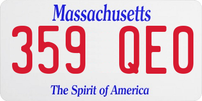 MA license plate 359QE0
