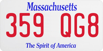 MA license plate 359QG8