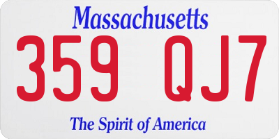 MA license plate 359QJ7