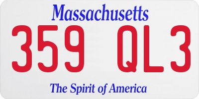 MA license plate 359QL3