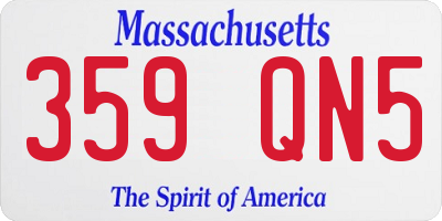 MA license plate 359QN5