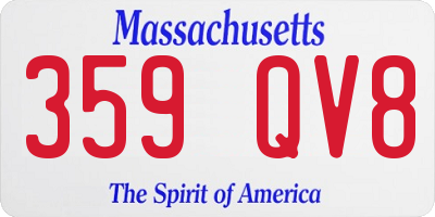 MA license plate 359QV8