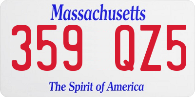 MA license plate 359QZ5
