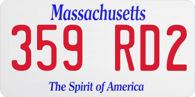 MA license plate 359RD2