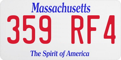 MA license plate 359RF4