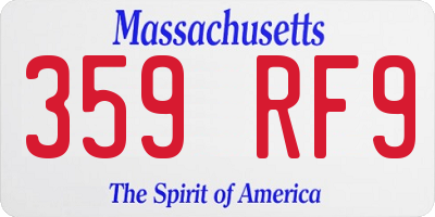MA license plate 359RF9