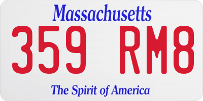 MA license plate 359RM8