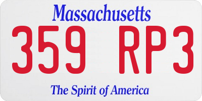 MA license plate 359RP3
