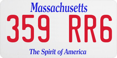 MA license plate 359RR6