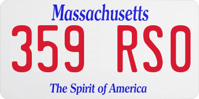 MA license plate 359RS0