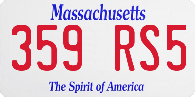 MA license plate 359RS5
