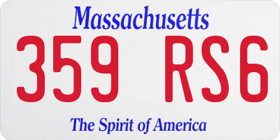 MA license plate 359RS6