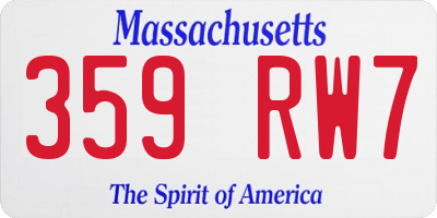 MA license plate 359RW7