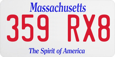 MA license plate 359RX8