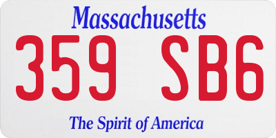 MA license plate 359SB6