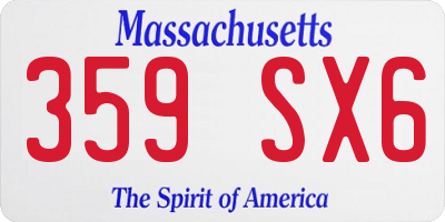 MA license plate 359SX6